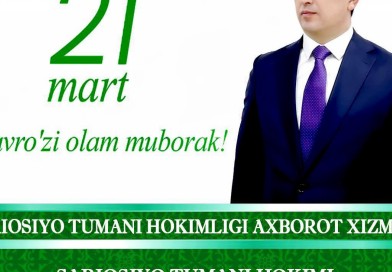 Assalomu alaykum, qadrli yurtdoshlar, tumanimiz ahli!